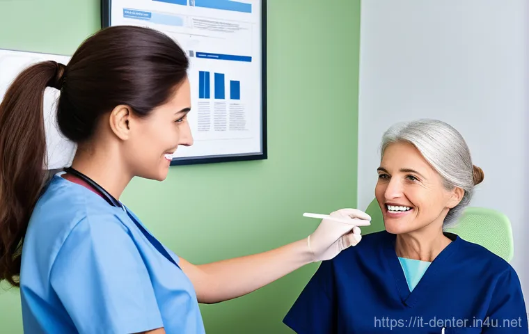 치과위생사 신입생을 위한 조언 - **Prompt 1: A New Hygienist's First Steps**
    "A young, earnest Italian female dental hygienist in...