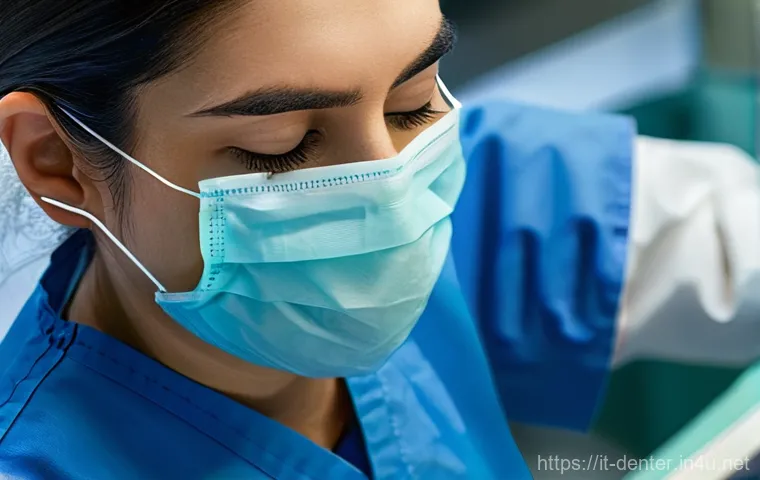 치과위생사 임상 실습 중 자주 묻는 질문 - **Empathetic Patient Interaction:** A compassionate dental hygiene student, dressed in professional ...
