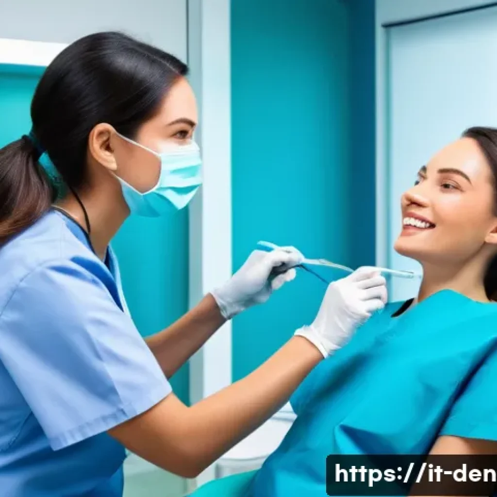 치과위생사 자격증 취득 가이드 - **Prompt: Empathy and Patient Education in a Modern Dental Clinic**
    "A compassionate female dent...