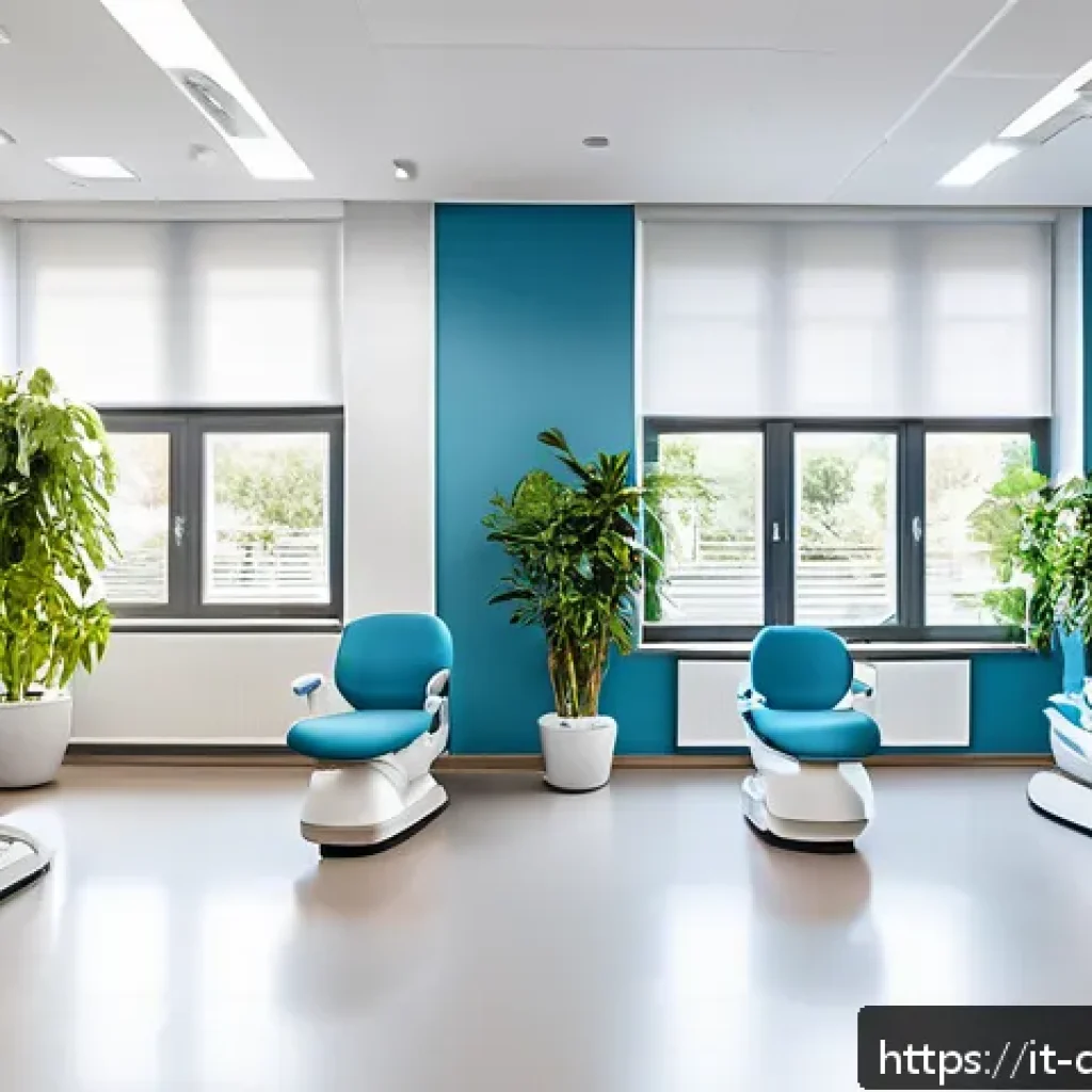 치과위생사 병원 선택 기준 - A modern dental clinic interior showcasing a collaborative and positive work environment: bright, cl...